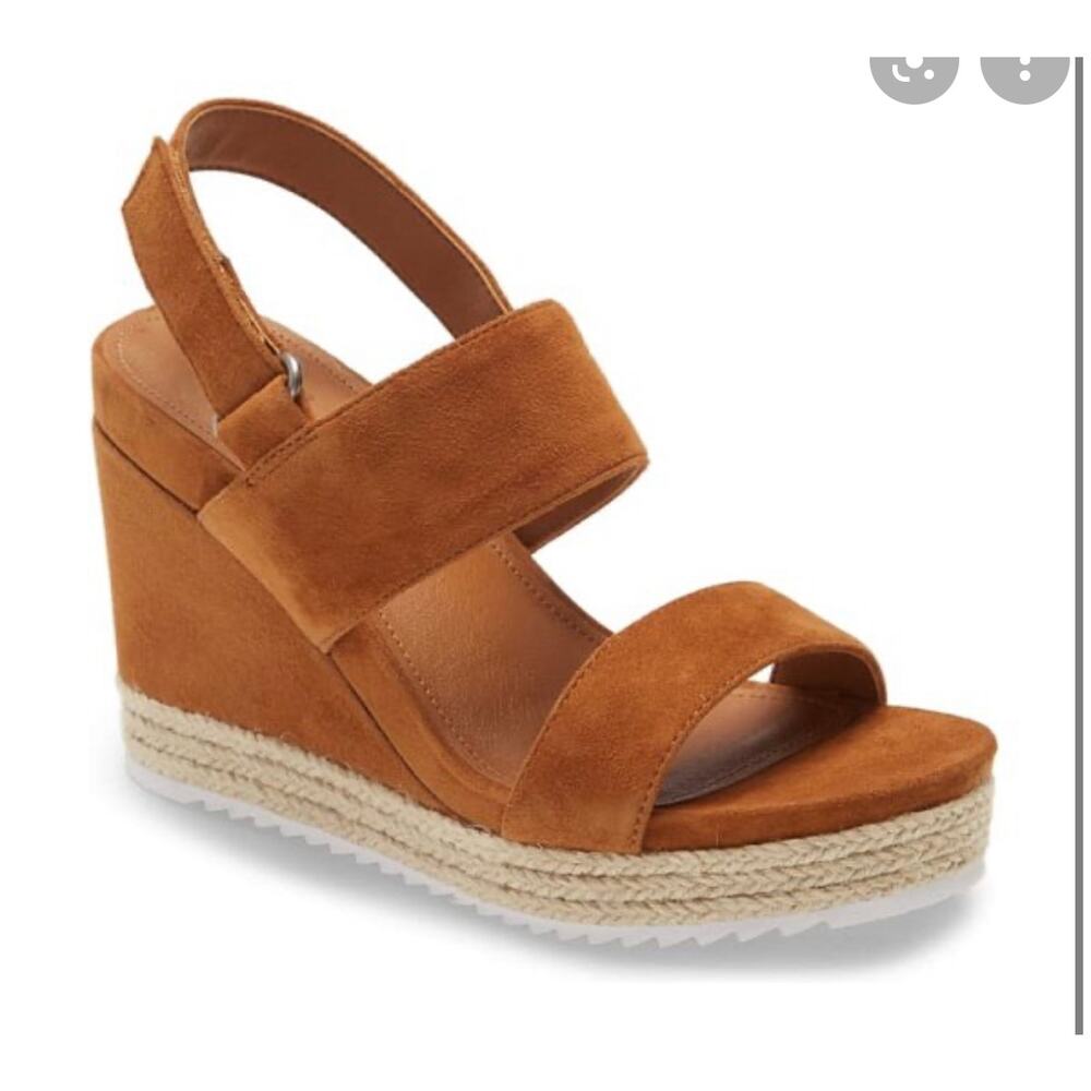 Caslon Jillien Wedge Sandal brown 9M NEW $100